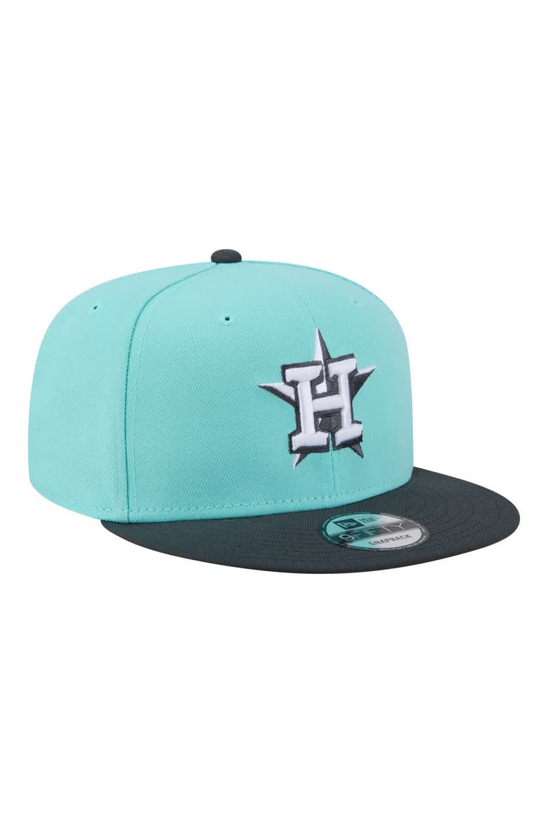 Men's New Era Turquoise/Charcoal Houston Astros Two-Tone Color Pack 9FIFTY Snapback Hat, Alternate, color, Turquoise