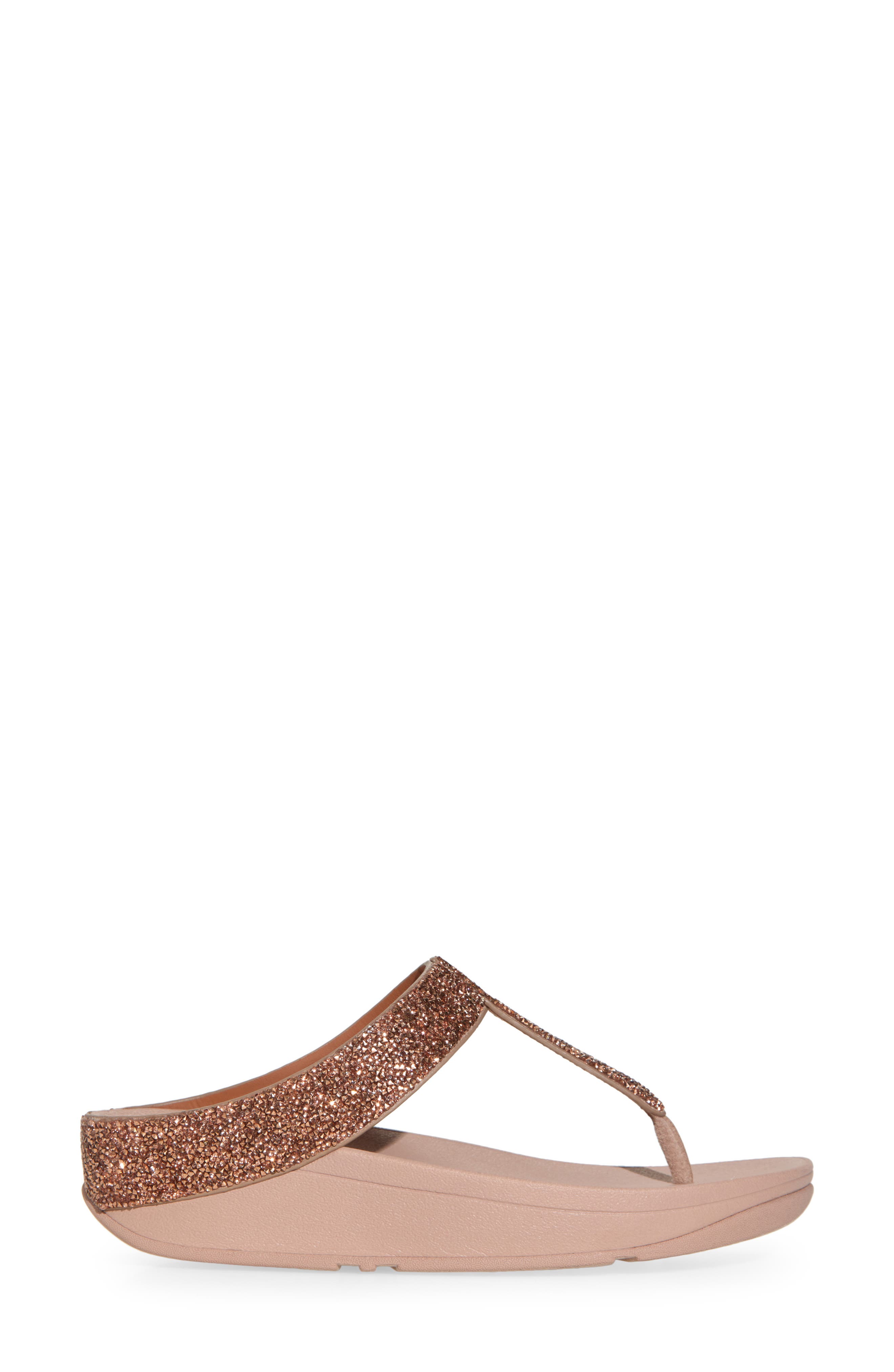 FitFlop Fino Quartz Wedge Flip Flop, Alternate, color, Beige