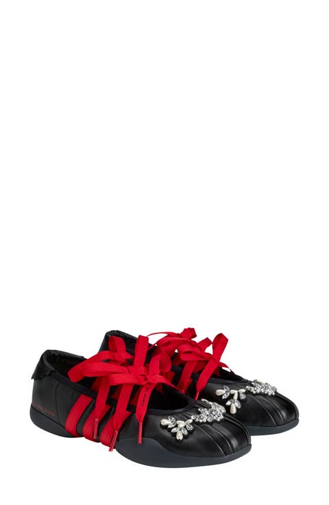 x Simone Rocha Taekwondo Leather Ballerina Flat