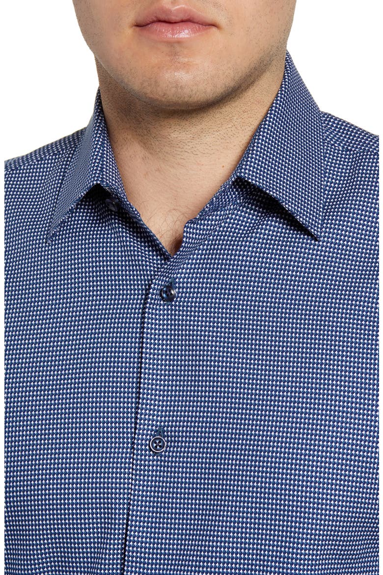 Slim Fit Geometric Dress Shirt, Alternate, color, BLUE/ GREEN