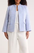 KASPER Stand Collar Tweed Jacket