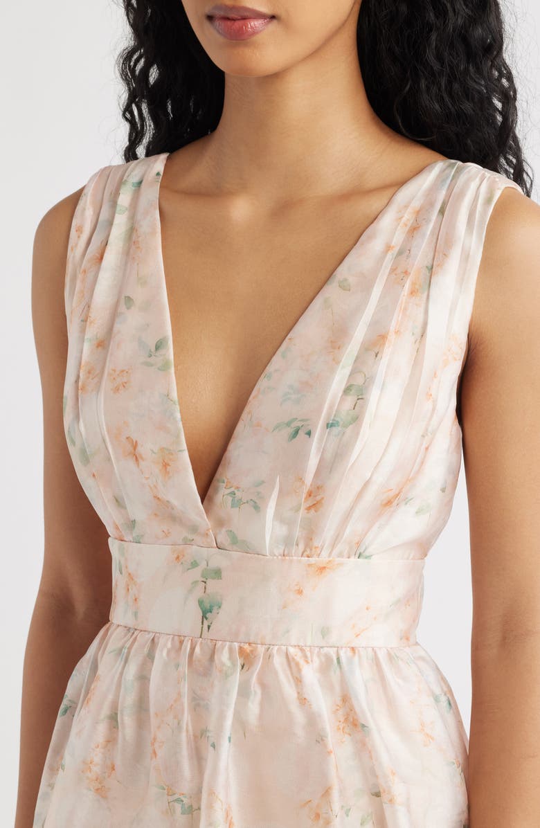 Lulus Vallia Tiered Maxi Dress, Alternate, color, Blush Floral