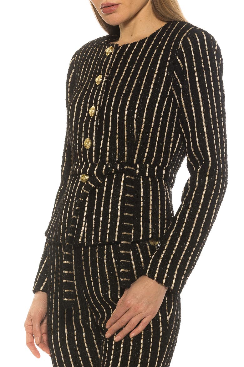 Arjun Plaid Jacket, Alternate, color, BLACK PINSTRIPE