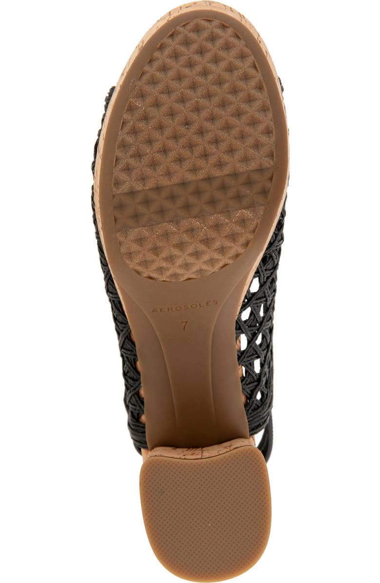 Aerosoles Cornelia Slingback Platform Sandal, Alternate, color, Black Embroidered/ Cork Heel