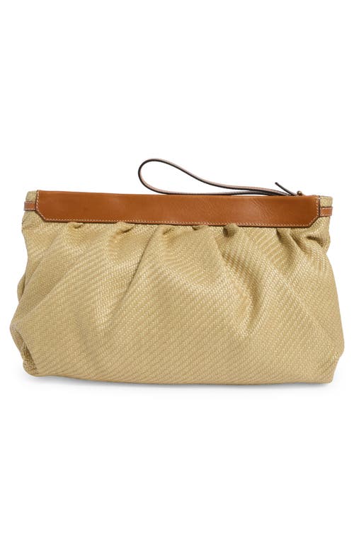 Isabel Marant Luz Woven Clutch In Brown