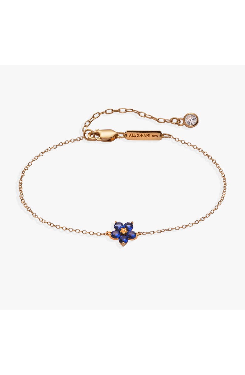 Alex and Ani Crystal Forget-Me-Not Flower Bracelet, Main, color, Gold