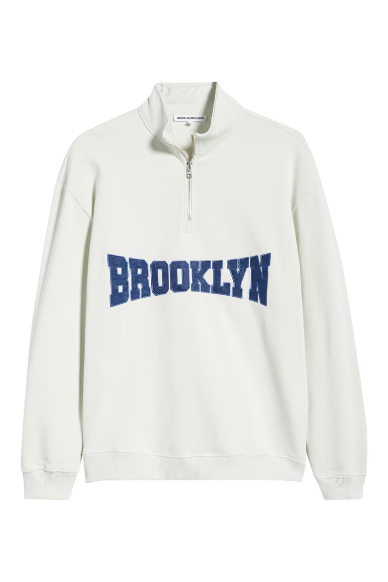 Brooklyn Half Zip Sweatshirt, Alternate, color, WHITE ONYX