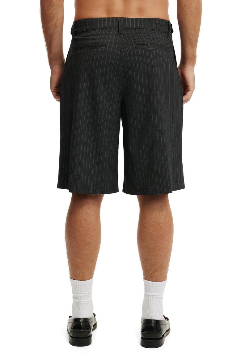 Men's Super Baggy Pleated Short, Alternate, color, Dark Charcoal Pinstripe