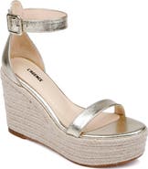 L'AGENCE Avice Ankle Strap Espadrille Platform Wedge Sandal