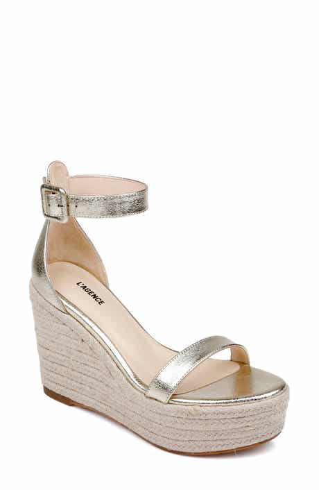 L'AGENCE Avice Ankle Strap Espadrille Platform Wedge Sandal