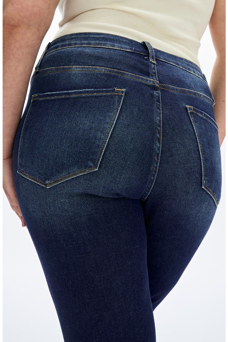 Button Fly High Waist Skinny Jeans, Alternate, color, DARK BLUE