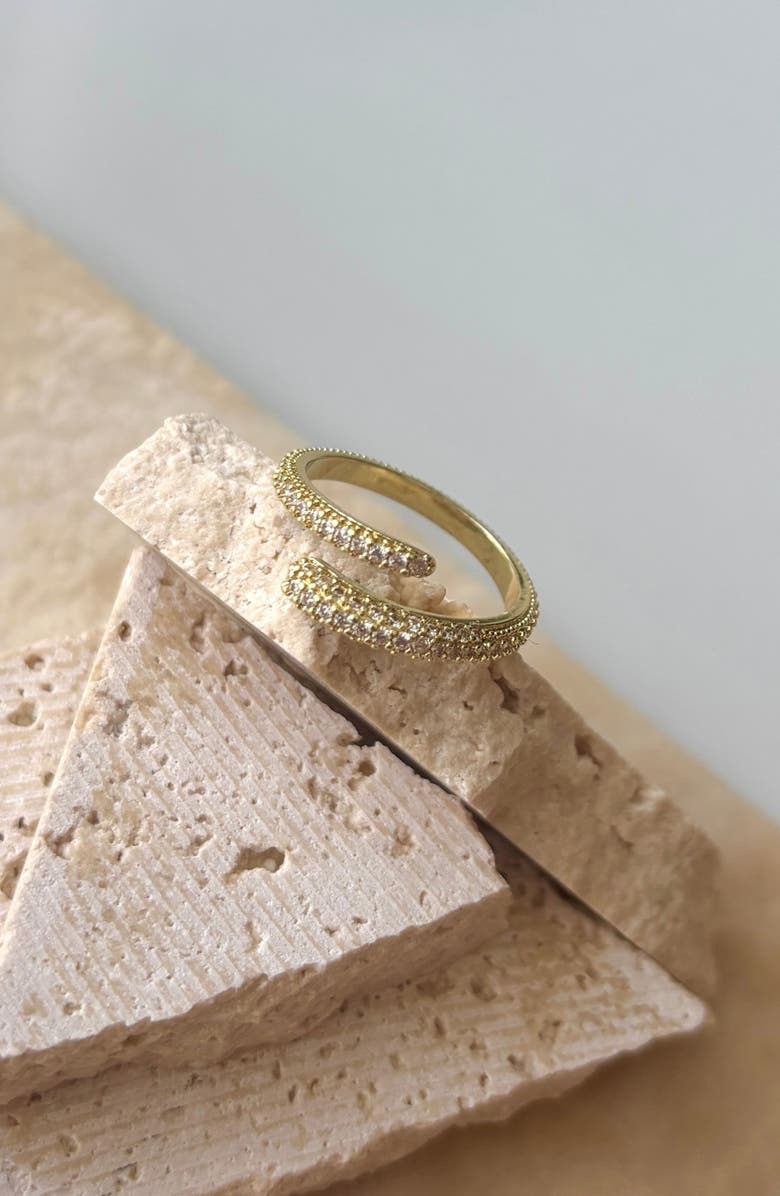 Adornia Pavé CZ Bypass Ring, Alternate, color, Gold