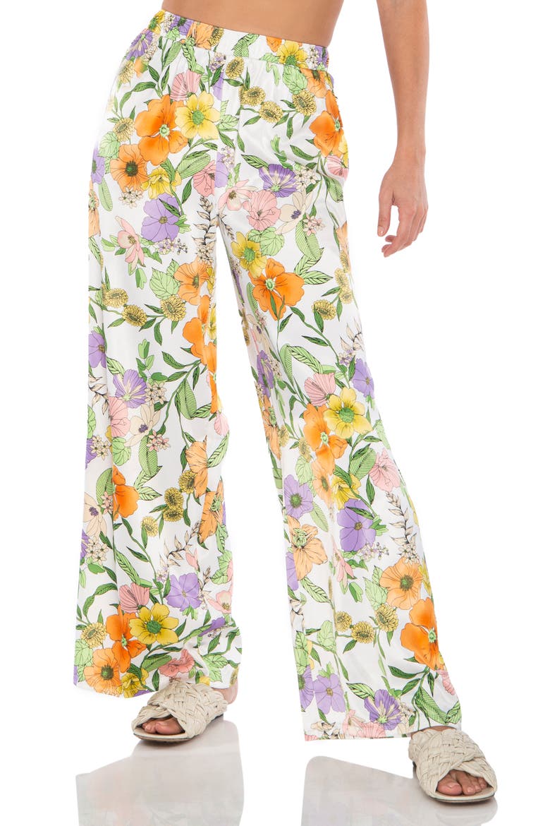 Calla Satin Wide Leg Pants, Main, color, VINTAGE FLORAL