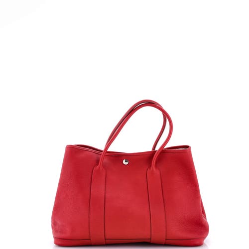 Pre-owned Hermes  Hermes Garden Party Tote Leather 36 In Red