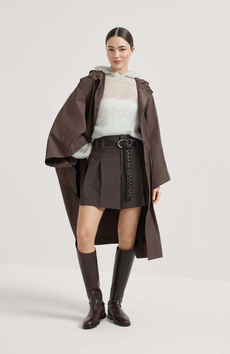 Brunello Cucinelli Dazzling mesh sweatshirt, Alternate, color, Pebble