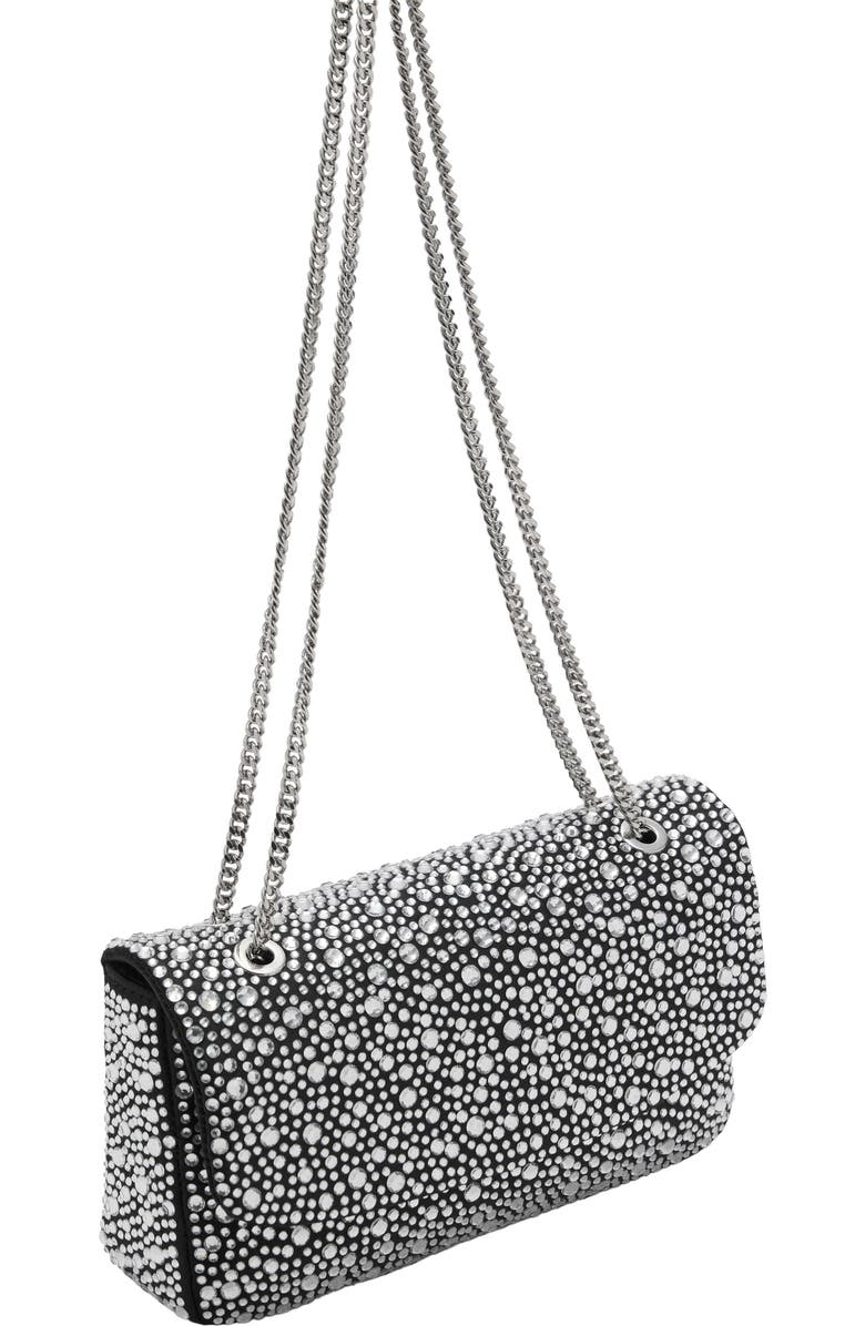 MANGO Crystal Embellished Shoulder Bag, Alternate, color, Black