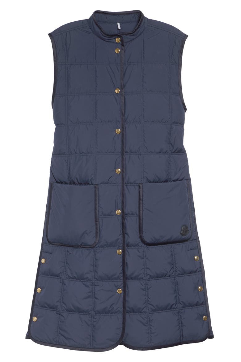 Cygnette Long Quilted Down Vest, Main, color, BLUE