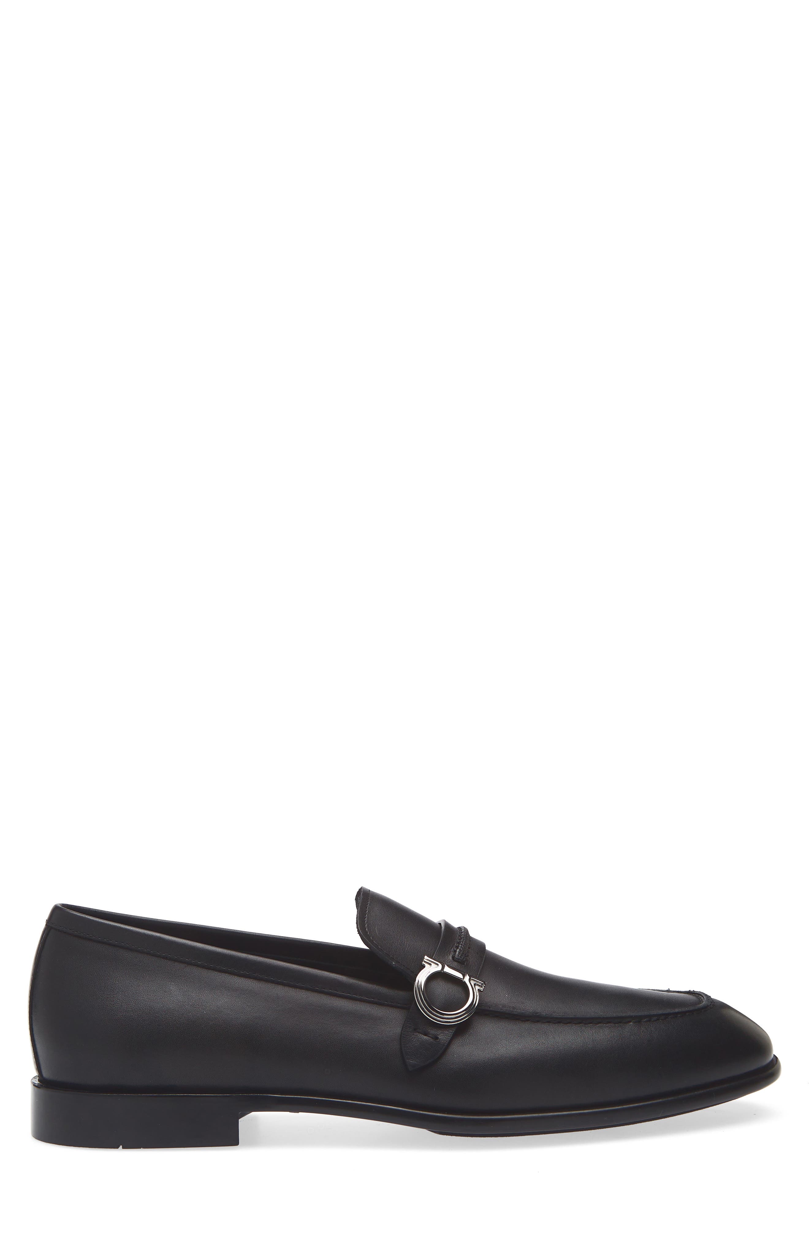 FERRAGAMO Terence Apron Toe Loafer, Alternate, color, Nero Nero Nero