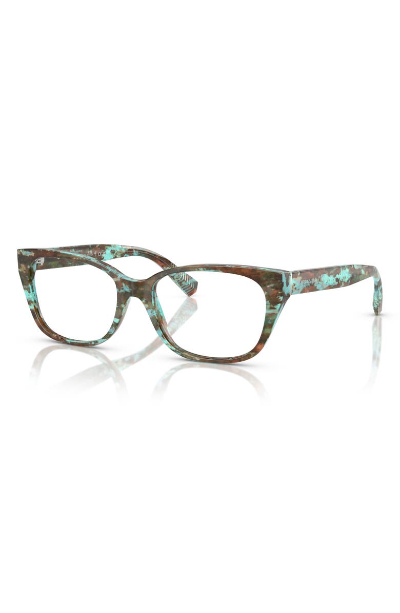 Tiffany & Co. 54mm Pillow Optical Glasses, Alternate, color, Blue Havana