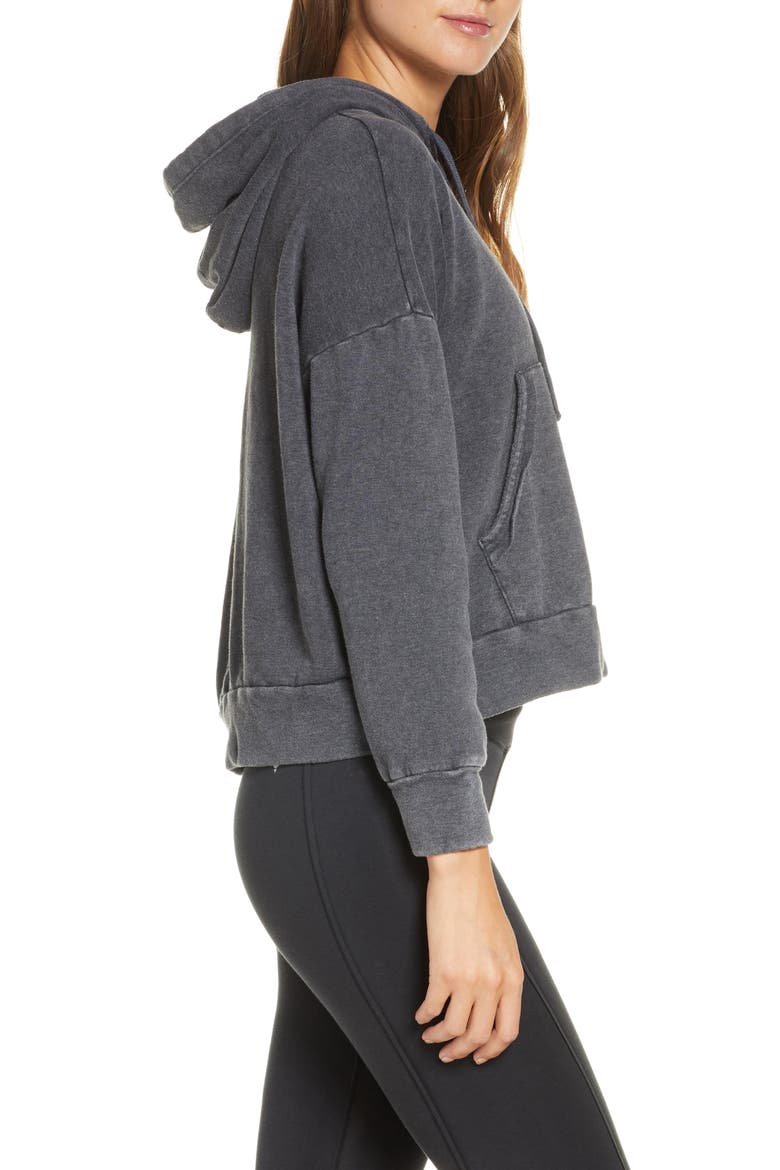 Free People FP Movement Work It Out Hoodie, Alternate, color, BLACK