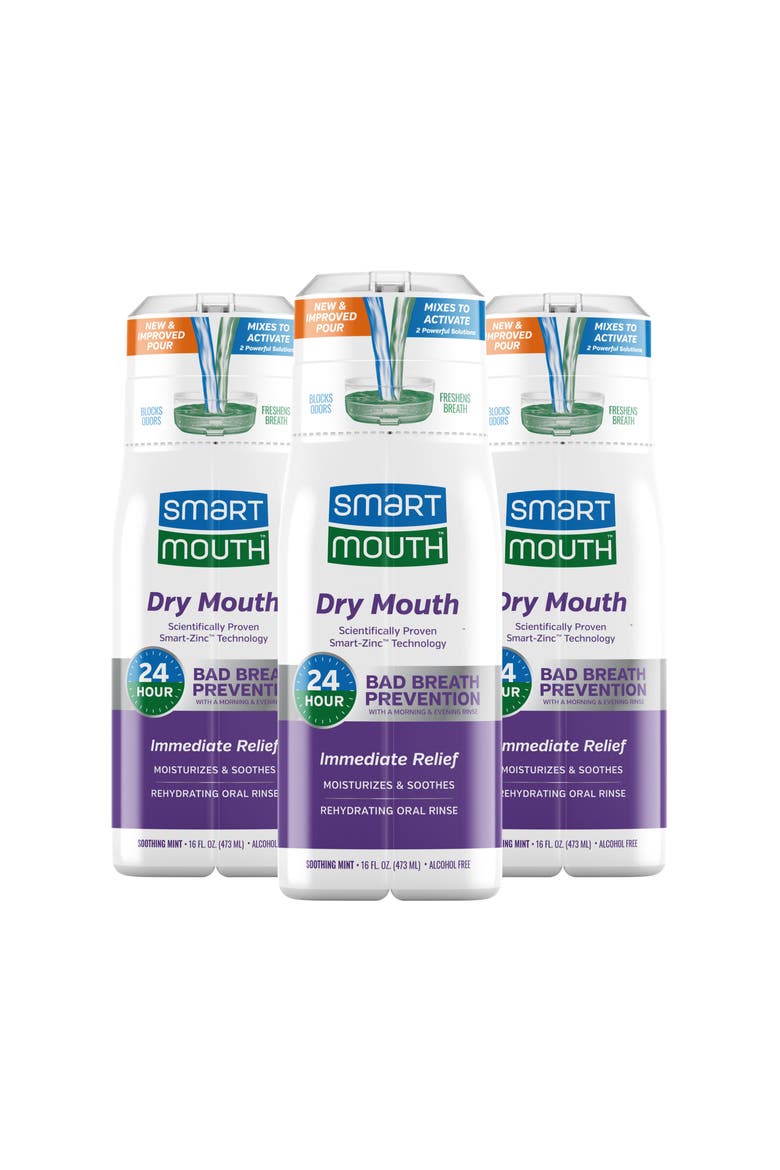 Activated Dry Mouth Mouthwash Mint 16 fl oz 3 Pack, Main, color, Soothing Mint