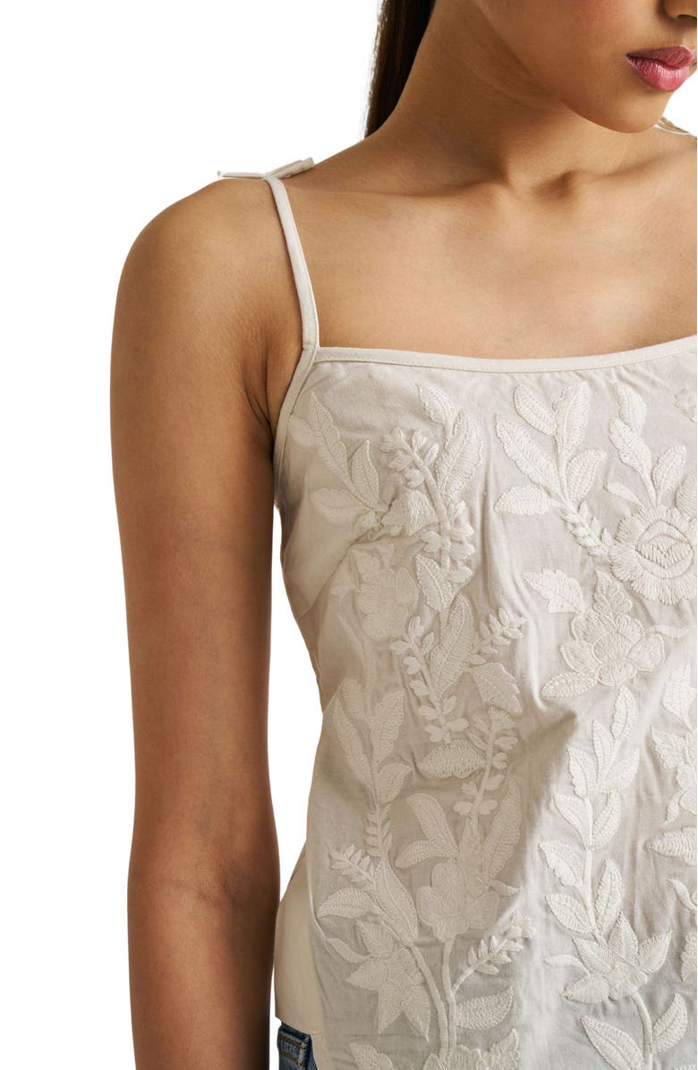 Reistor Embroidered Camisole Top, Alternate, color, Coconut White