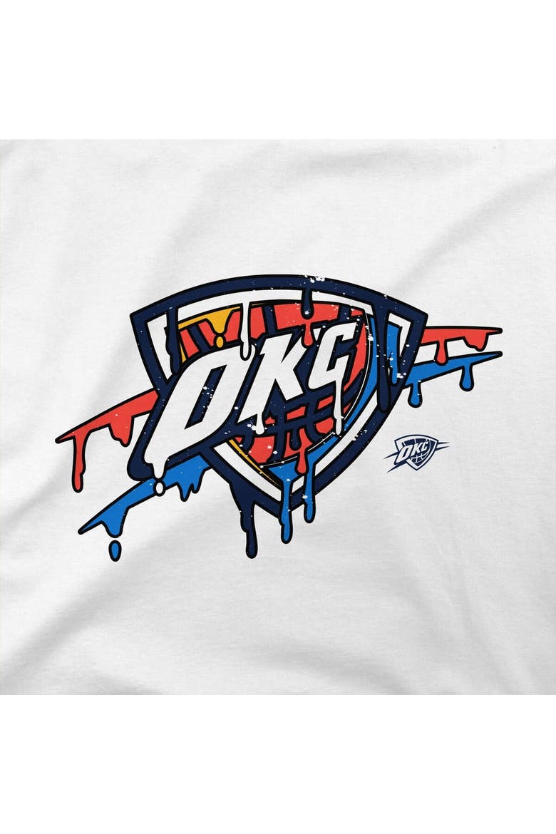 Women's Stadium Essentials White Oklahoma City Thunder Ice Cream Cropped Hoodie, Alternate, color, White