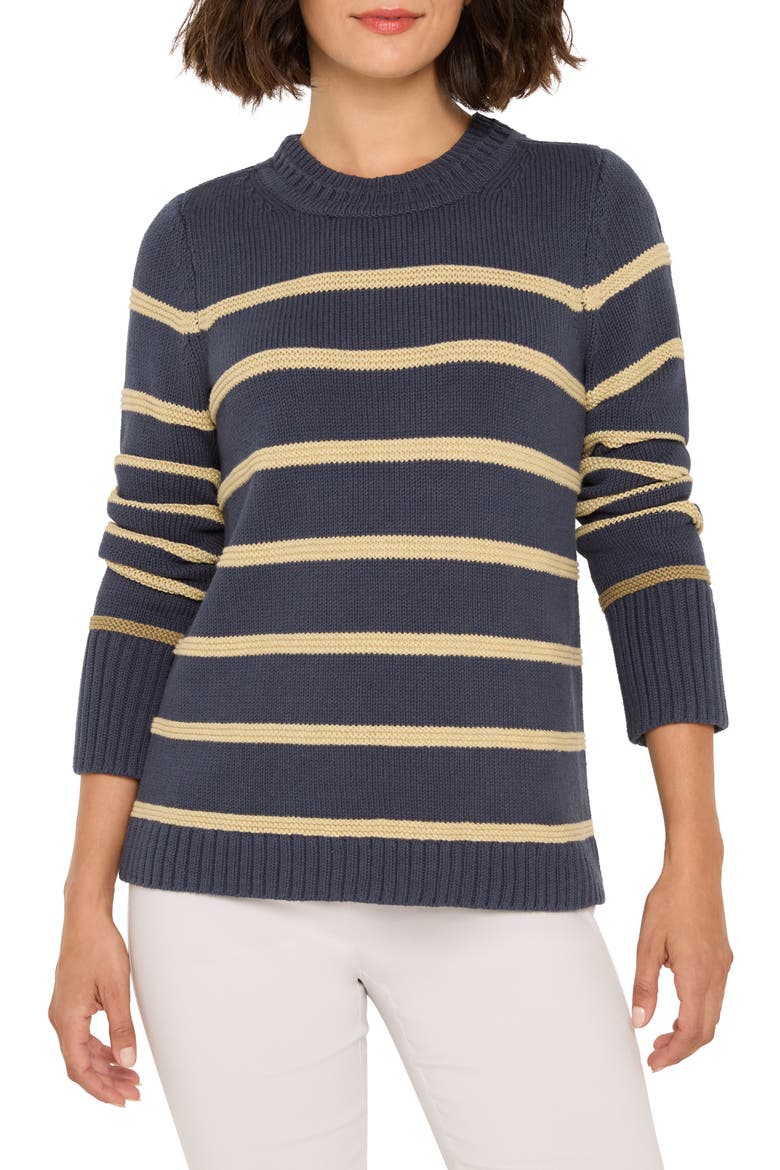 Go to Stripe Cotton Sweater, Main, color, INDIGO MULTI