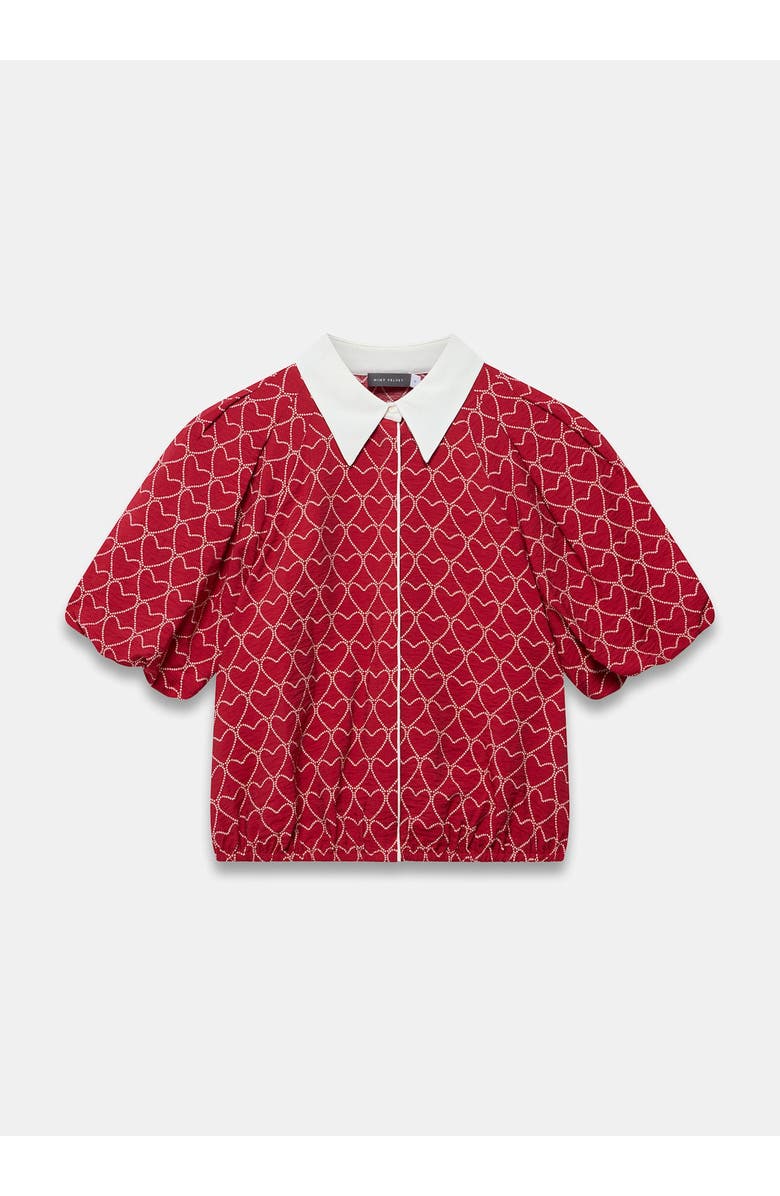 MINT VELVET Heart Print Shirt, Alternate, color, Red