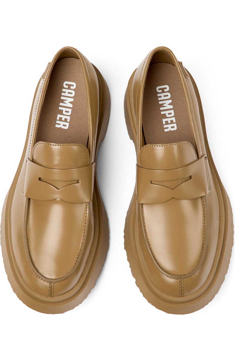 Camper Chunky Platform Penny Loafer, Alternate, color, Medium Brown