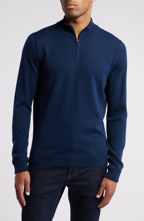 Nordstrom Crewneck Merino Wool Lightweight Sweater Blue Size XL authentic NWT