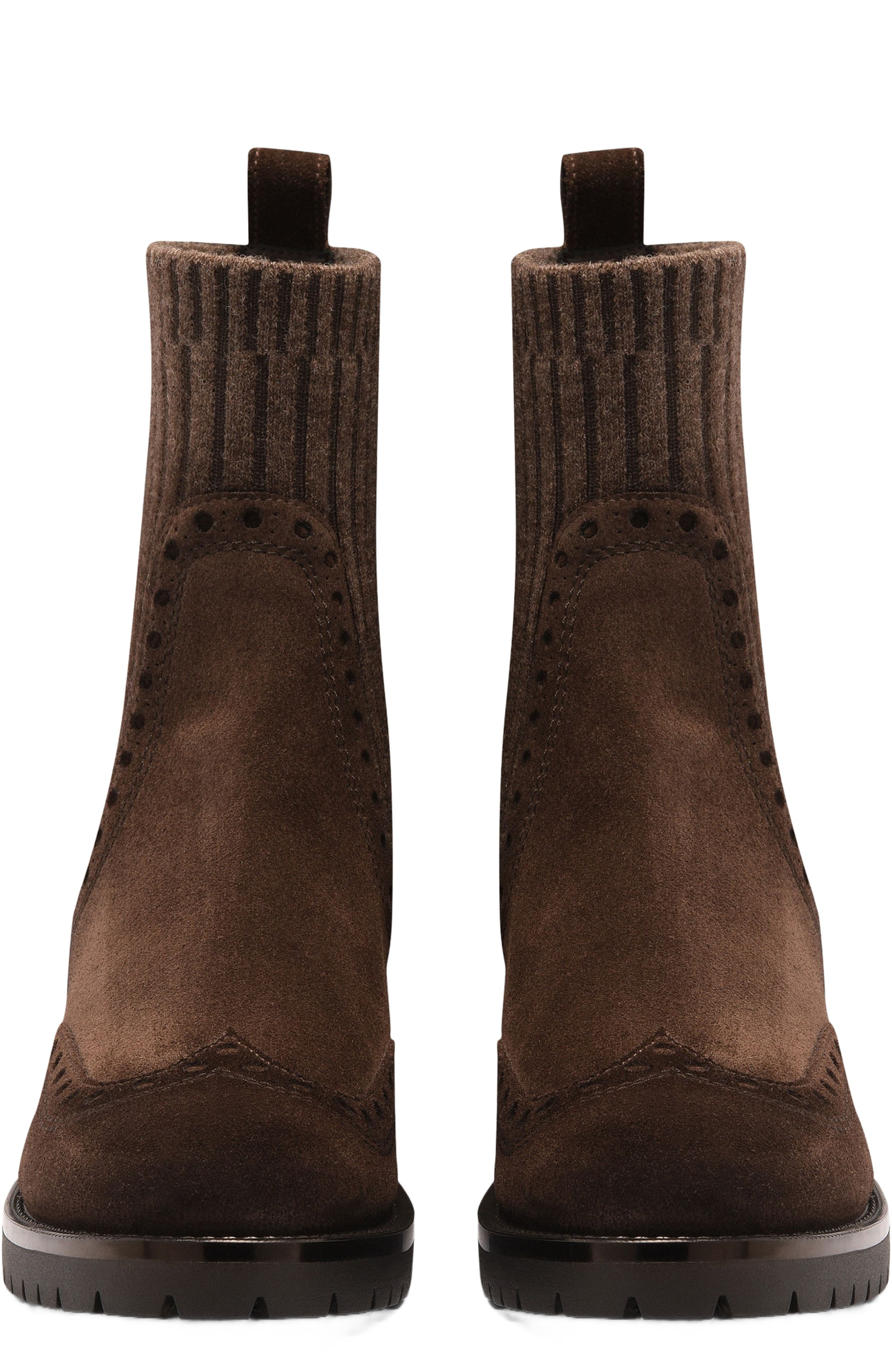 Santoni Women's suede low-heel ankle boot, Alternate, color, 