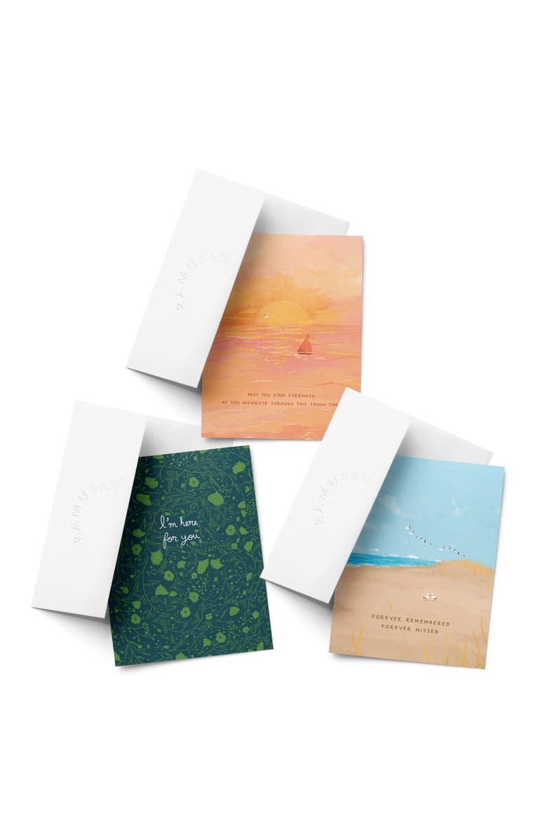 Ramus & Co Sympathy Greeting Card Pack Sets (3 ct, Assorted) Navigating Tough Times, I'm Here For You, Forever Remembered, Main, color, Multi-Pack