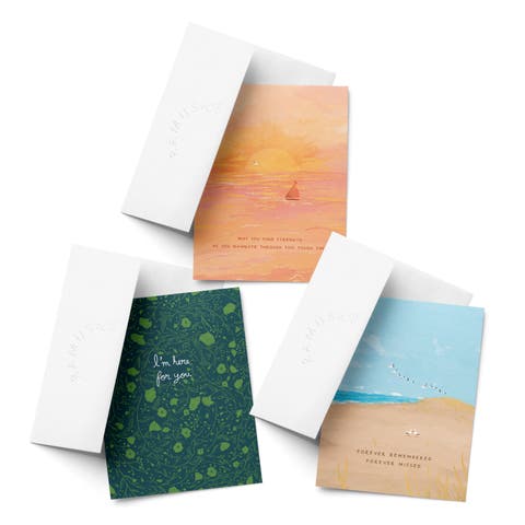 Sympathy Greeting Card Pack Sets (3 ct, Assorted) Navigating Tough Times, I
m Here For You, Forever Remembered