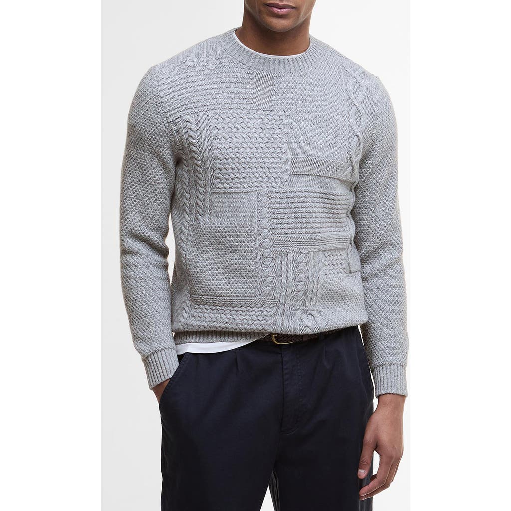 Barbour Casey Textured Wool & Cotton Crewneck Sweater In Gray