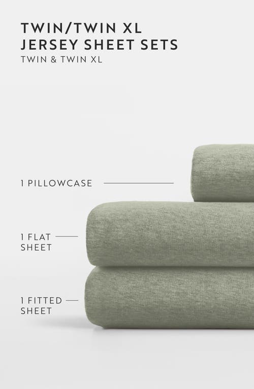 Homespun 4-piece Cotton Jersey Sheet Set In Sage