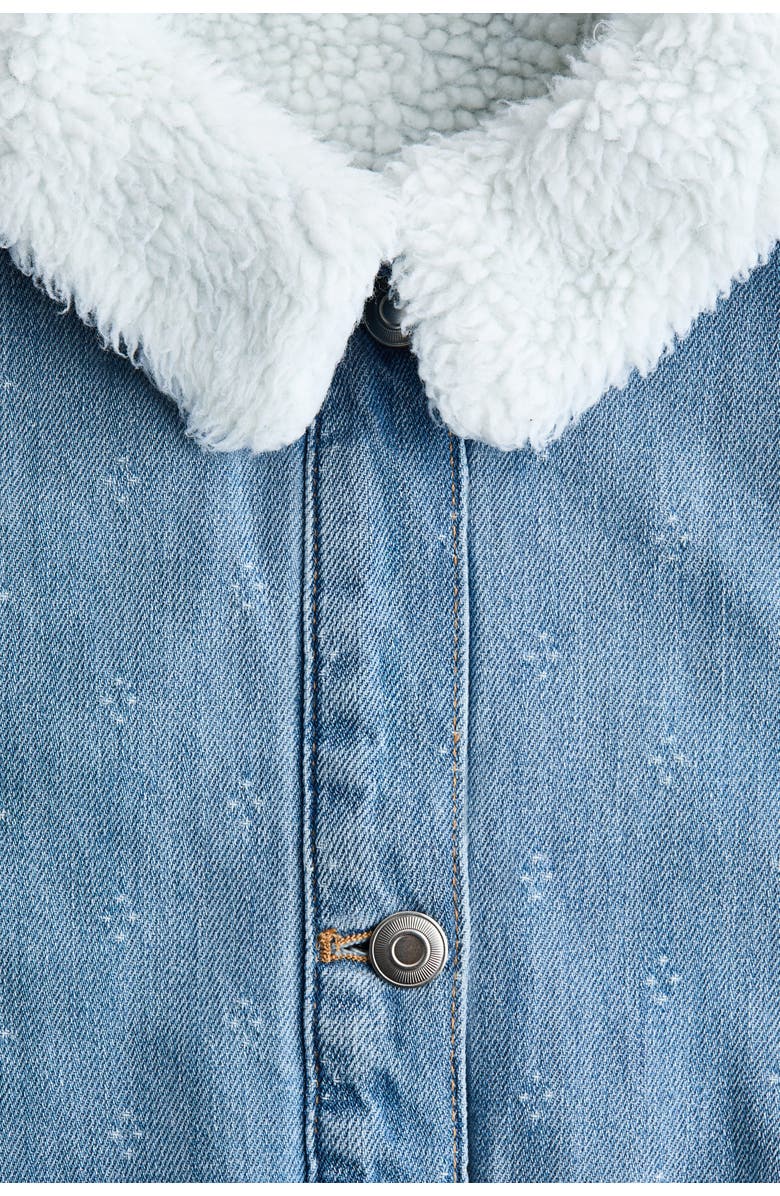 H&M Collared Denim Jacket, Alternate, color, Denim Blue