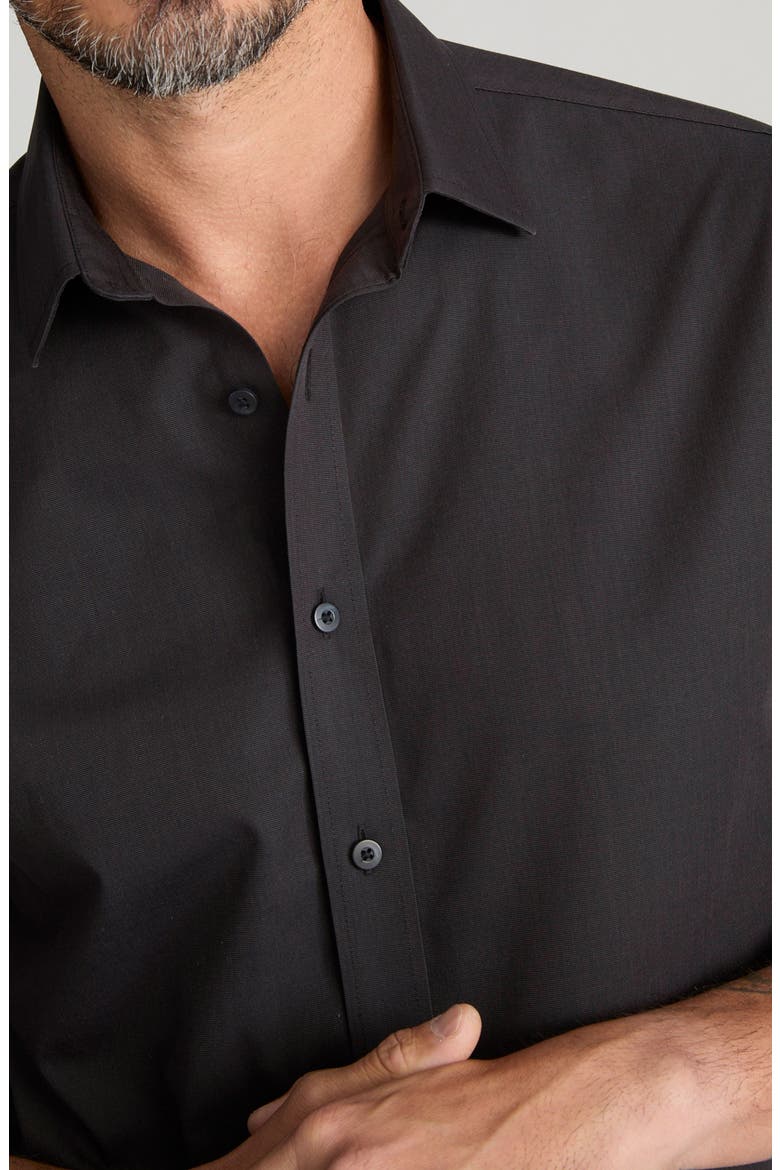 Black Stone Wrinkle Free Cotton Button-Up Shirt, Alternate, color, BLACK