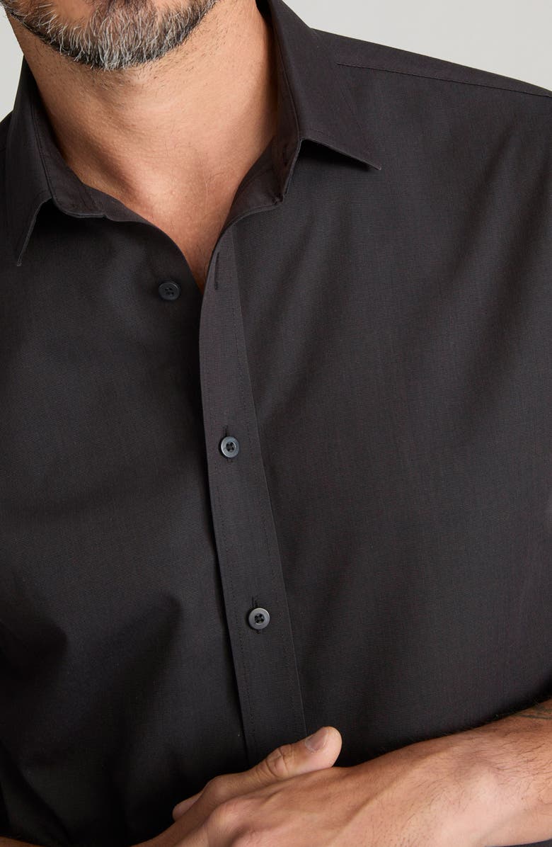 UNTUCKit Black Stone Wrinkle Free Cotton Button-Up Shirt, Alternate, color, Black