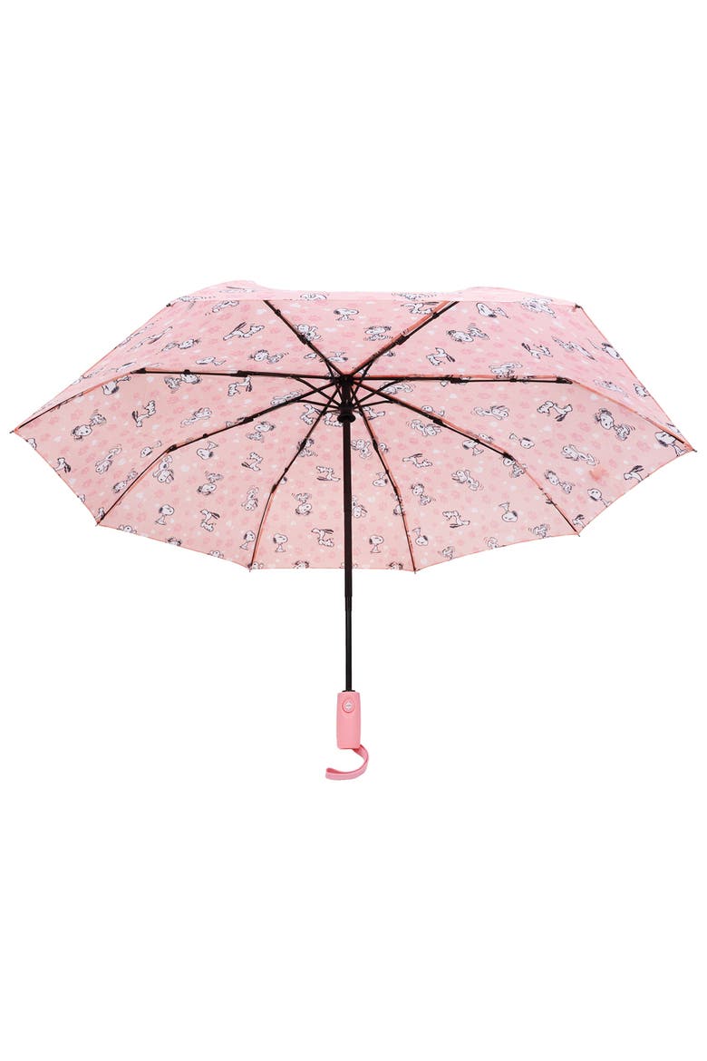 Snoopy All Over Print Automatic Umbrella Pink, Alternate, color, MULTI