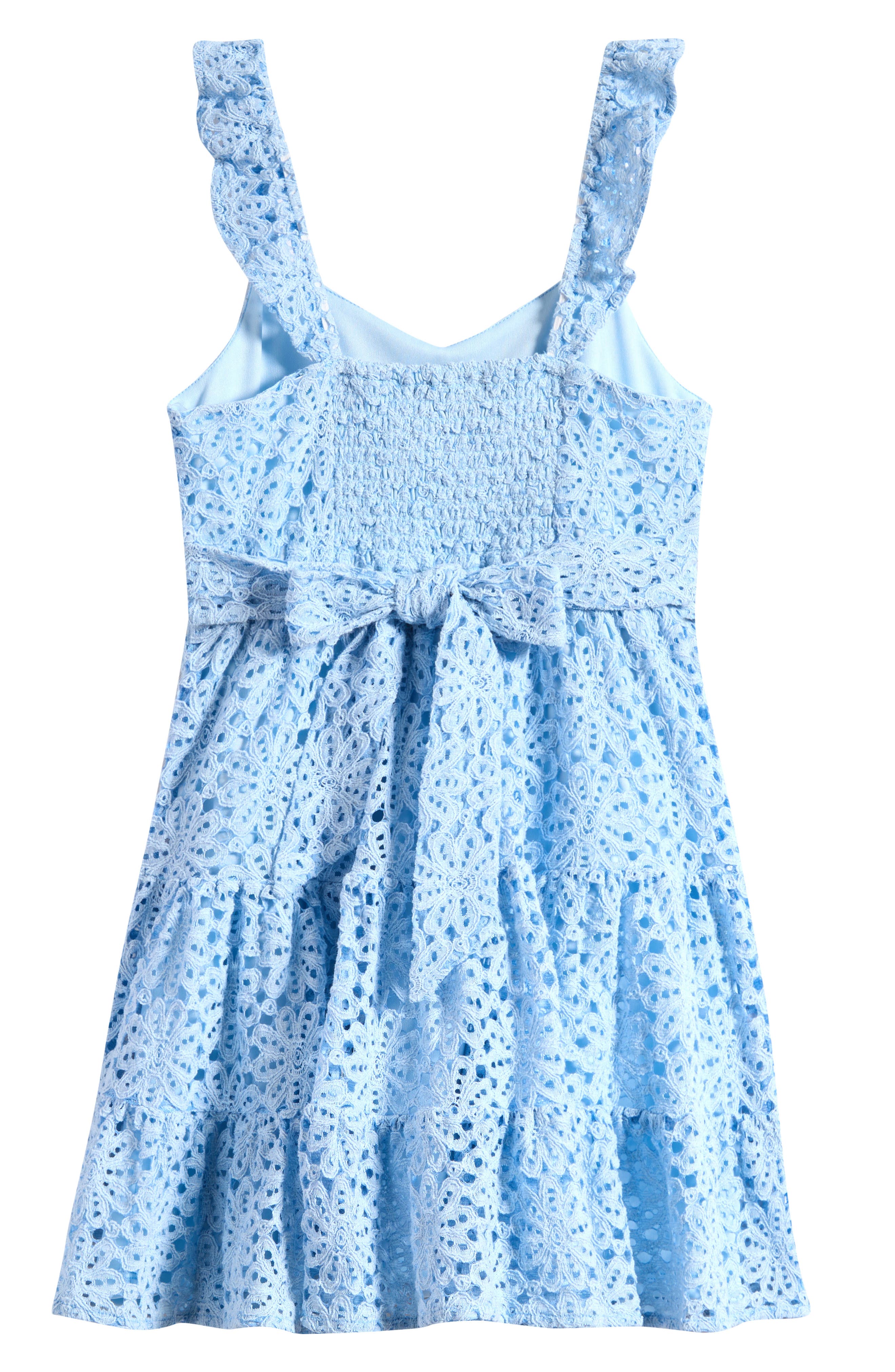 Детские Ava & Yelly Lace Tiered Ruffle Cotton Blend Dress — фото 2