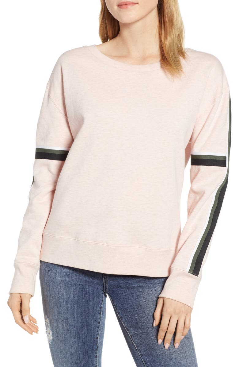 Sanctuary Backtrack Sport Stripe Sweatshirt, Main, color, 