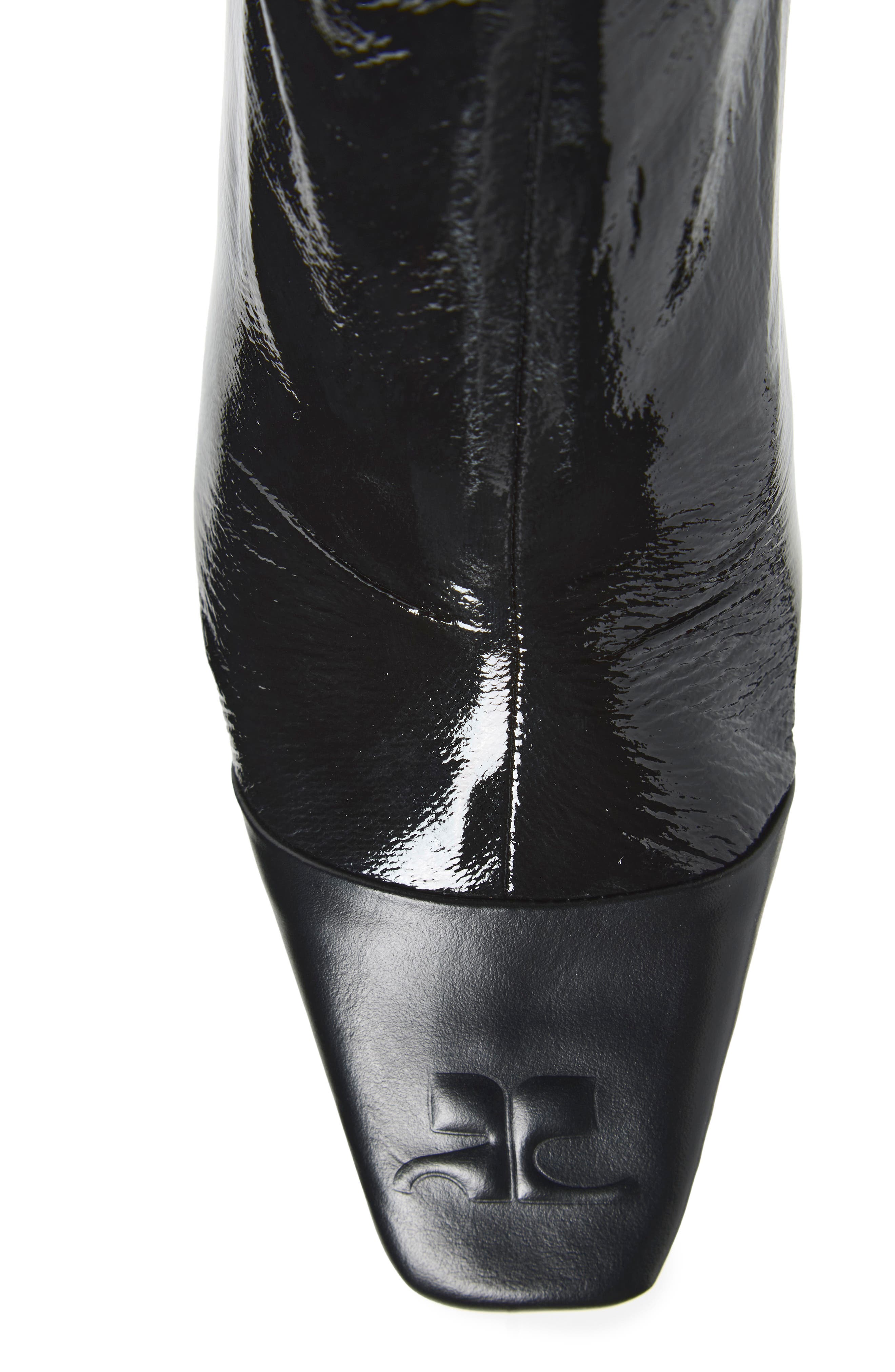 Cap Toe Vinyl Boot, Alternate, color, BLACK/ BLACK