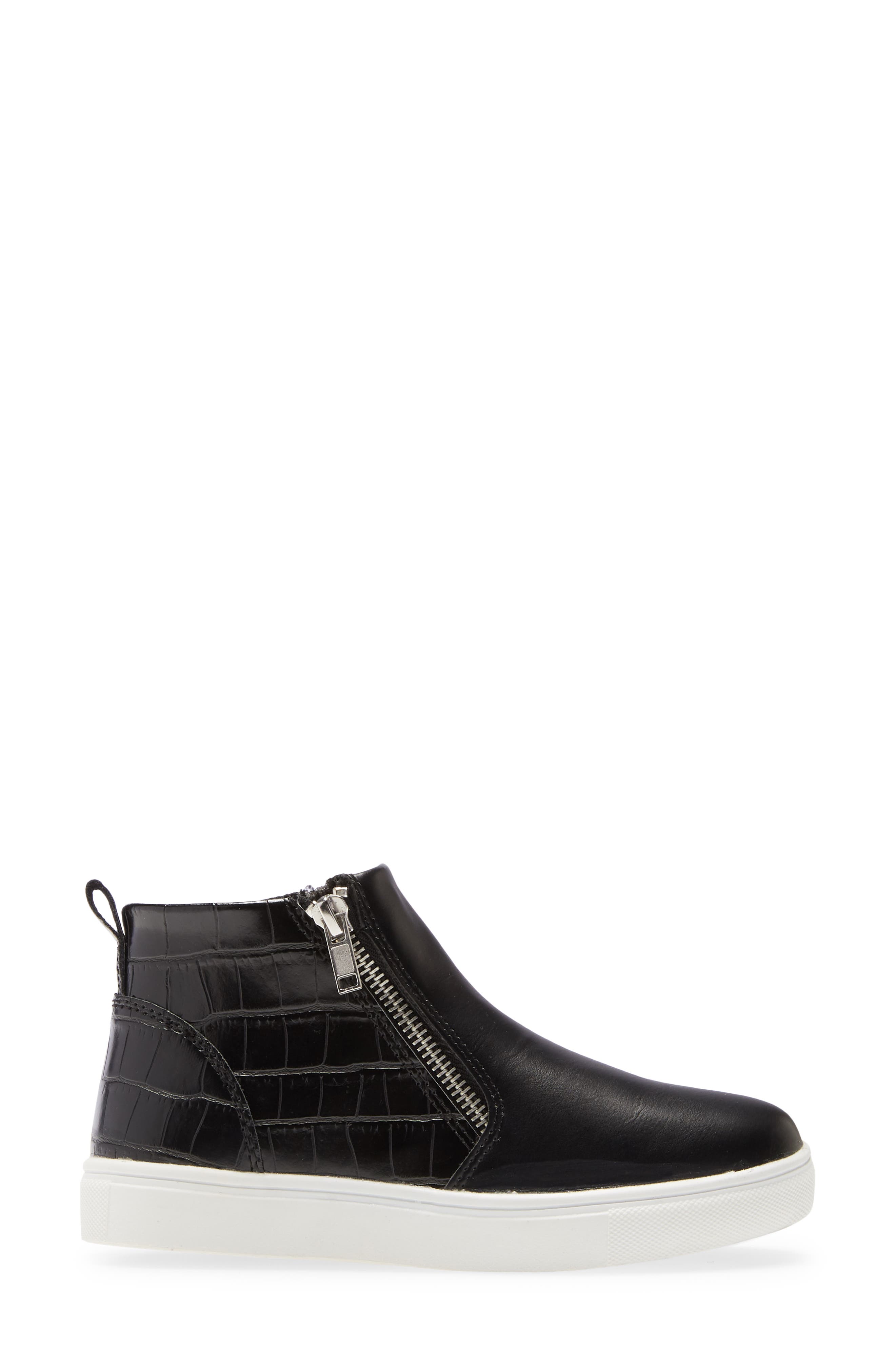 JReggie Zip Sneaker, Alternate, color, BLACK CROCO