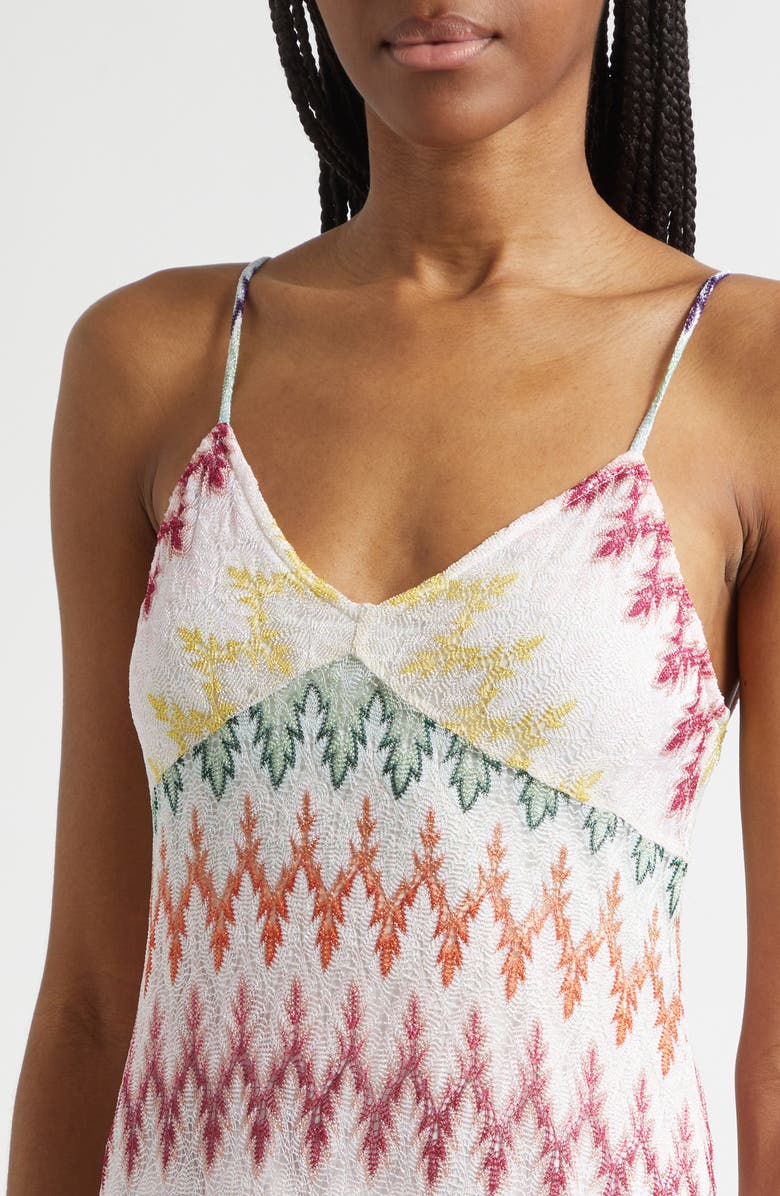 Missoni Metallic Zigzag Raschel Knit Minidress, Alternate, color, Multicolor On White Base