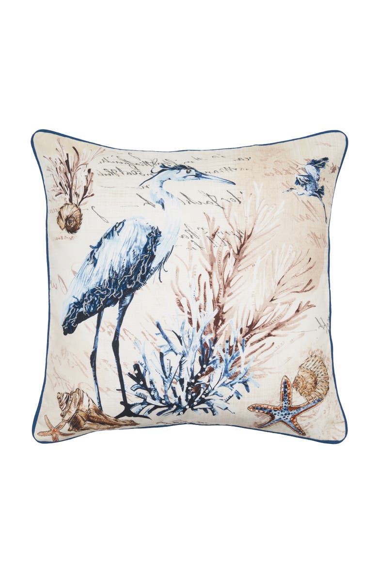Brunswick Blue Heron Pillow, Main, color, Blue