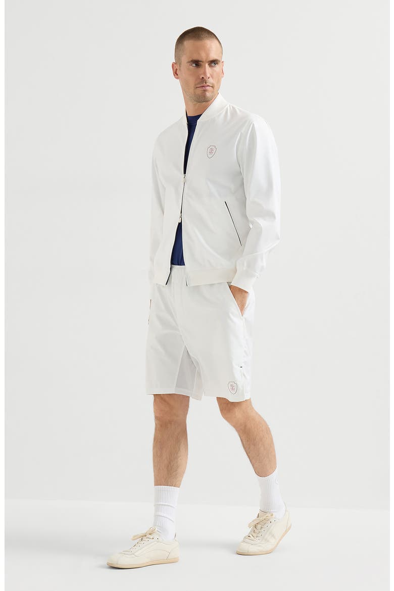 Nylon shorts with logo, Alternate, color, White