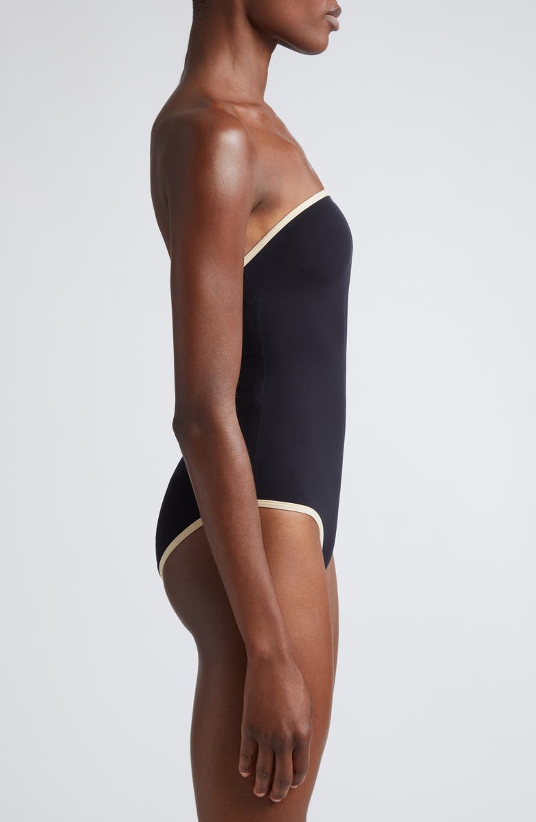 TOTEME Stripe Edge Strapless One-Piece Swimsuit, Alternate, color, 