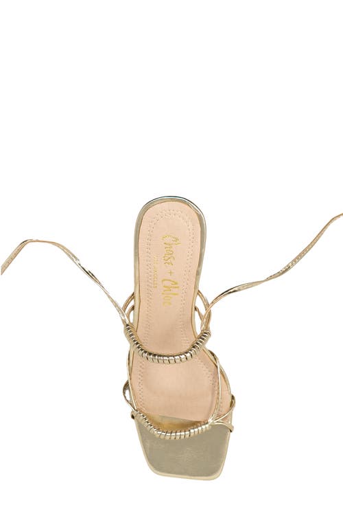 Chase & Chloe Chase And Chloe Block Heel Ankle Tie Sandal