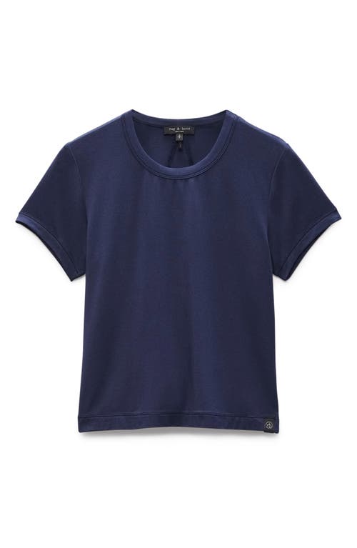 Rag & Bone Luca Slim Short-sleeve Baby Tee In Deep Navy